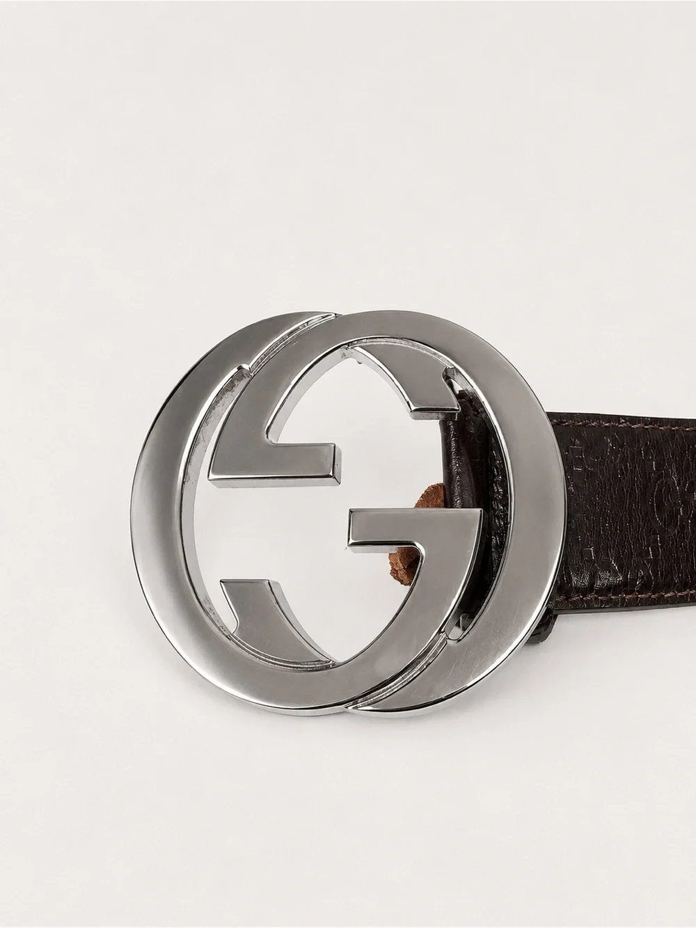 Gucci GG Imprime embossed leather belt